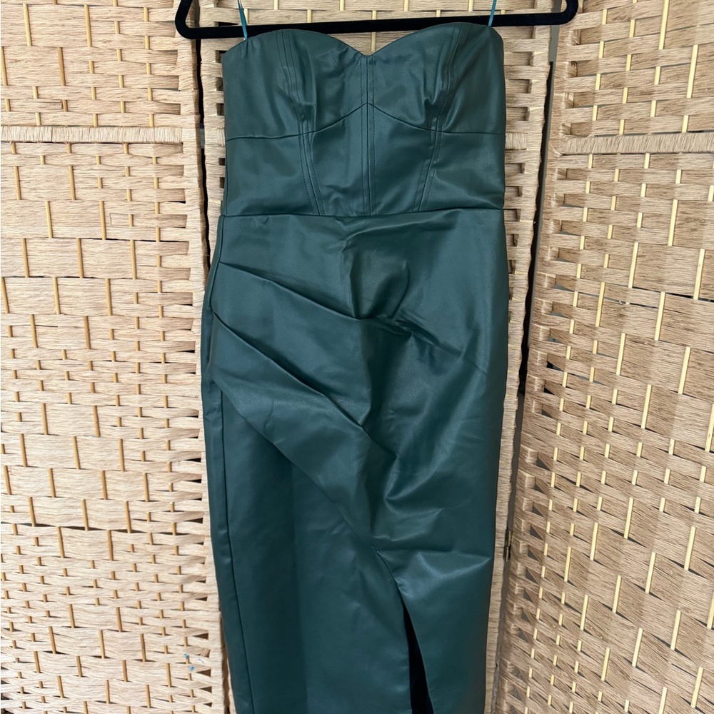 Bardot Dark Green Strapless Jumpsuit
